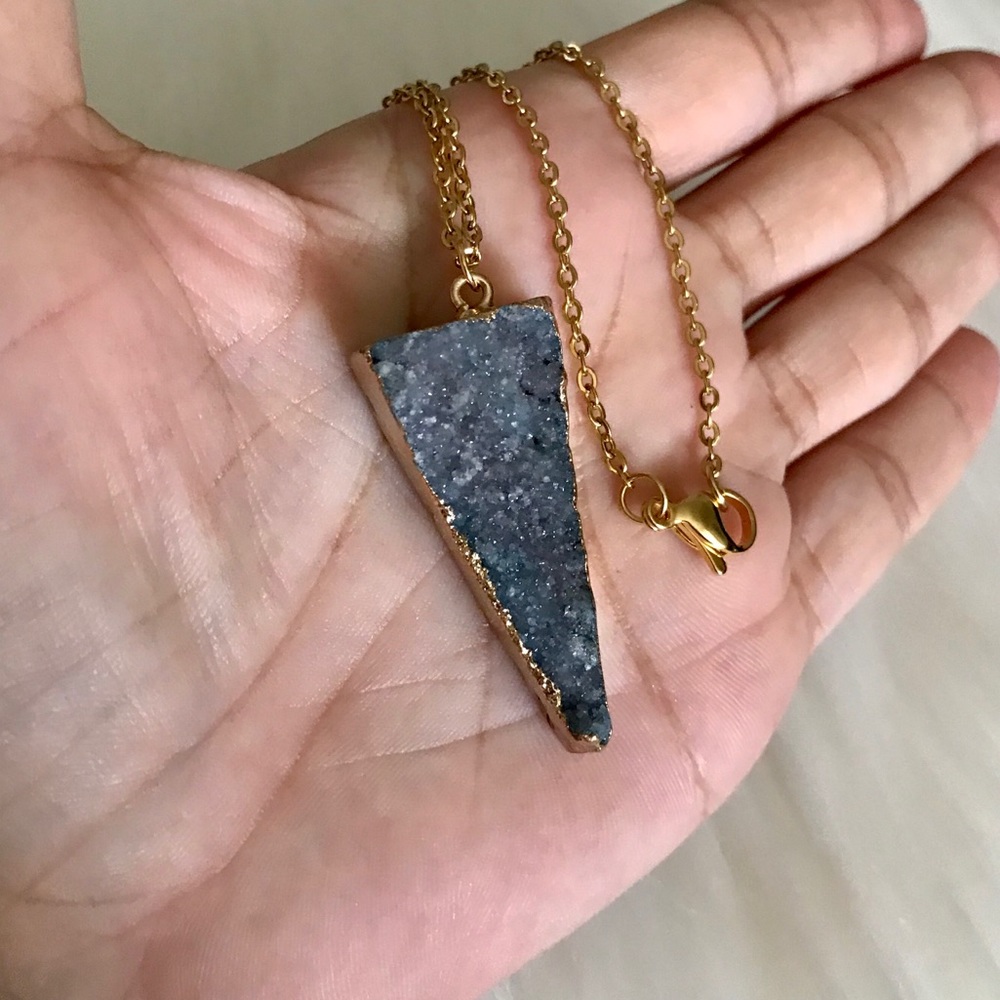 Natural Druzy Agate Necklace - Picture 6 of 8